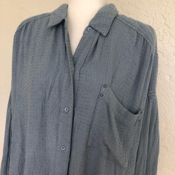 Free People Hidden Valley Button Down Shirt Large - Picture 3 of 8